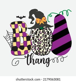 Boo Thang Halloween Sublimation T-Shirt Design