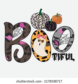 Boo Tiful Halloween Sublimation T-Shirt Design