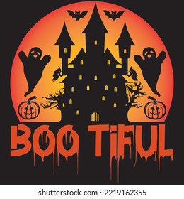 Boo Tiful T-shirt Design Vector File.