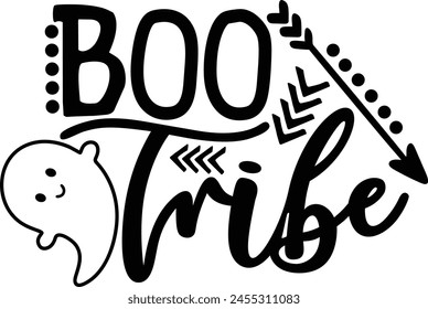 Boo Tribe Halloween Ghost Typography Design