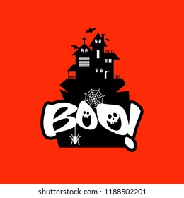 Boo typography design vector 