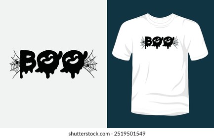 Tipografia "Boo" Halloween t-shirt design