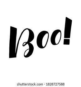 Boo! Vektorschrift. Pinselhandschrift.