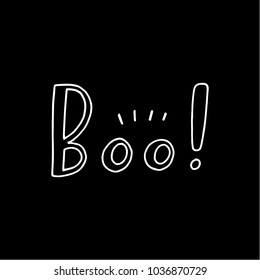 Boo vector lettering postcard