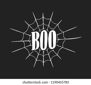 Boo Vector Text, Spider Web Texture, Halloween Decoration Text, Spider Cob Web Texture, Halloween Background Vector for posters, flyers, social media, print out, greeting cards