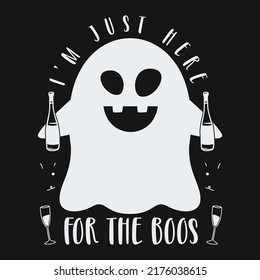 Boo Wine Halloween Vector T-shirt