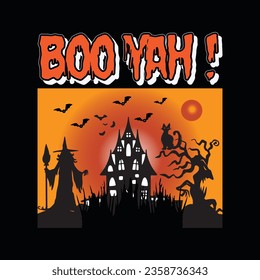 BOO YAH, 
CREATIVE HALLOWEEN T SHIRT DESIGN