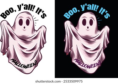 Boo, y'all! It's Halloween! t shirt design and graphics design