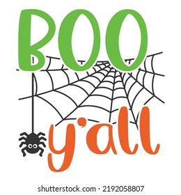 Boo y'all halloween tshirt design