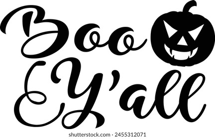 Boo Y'all Halloween Typography Design