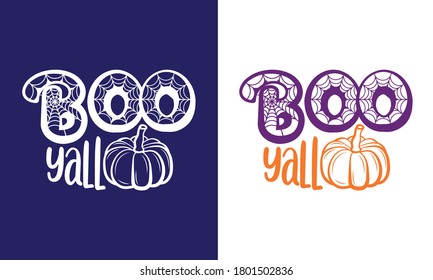 Boo Y'all Printable Vector Illustration