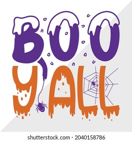 Boo Y'all Printable Vector Illustration