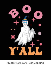 BOO Y'ALL VECTOR ART TSHIRT DESIGN