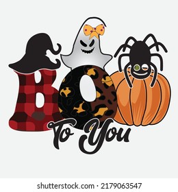 Boo To You Halloween Sublimation T-Shirt Design