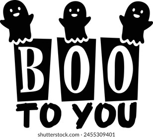 Boo To You Halloween Boo Tipografía Diseño