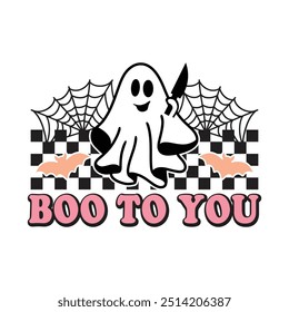 Boo To You Retro Design T Shirt