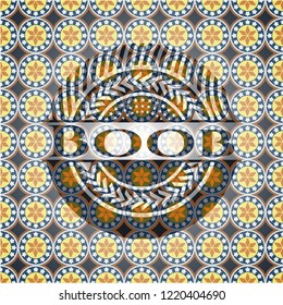 Boob arabesque style emblem. arabic decoration.