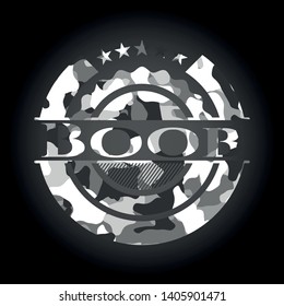 Boob on grey camouflage pattern