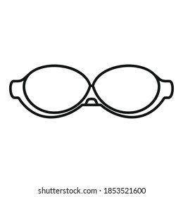 Boobs bra icon. Outline boobs bra vector icon for web design isolated on white background