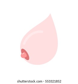 Boobs isolated. Bosom on white background. Breasts emblem. Female breast  