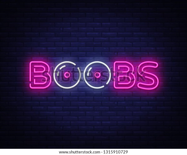Boobs Neon Text Vector Design Template Stock Vector Royalty Free My Xxx Hot Girl
