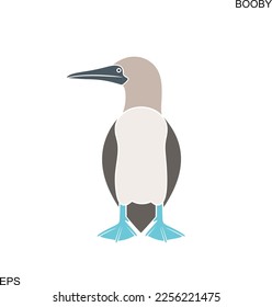 Booby logo. Isolated booby on white background. Gannet