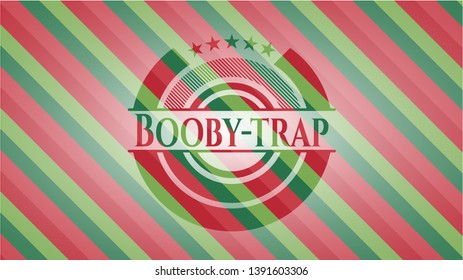 Booby-trap christmas emblem. Vector Illustration. Detailed.