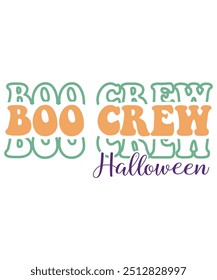 Boocrew Mom Spooky Retro Groovy Vintage, Halloween Spooky Teacher Geistershirt, grooviges Lehrer Shirt, Halloween Kürbis Shirt, Boos Women Ghost Cute, goulish theme party, Retro, Shirt Print Template