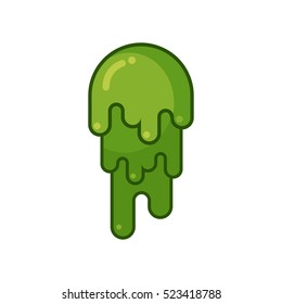 Booger isolated. Snot on white background. Snivel large green lump of slime
