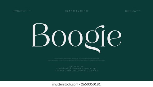 Fonte Boogie Creative. Fonte digital abstrata moderna da tecnologia. Fonte criativa logotipo, tipo, tecnologia, filme, digital, música, filme. Fontes e ilustração em formato vetorial.