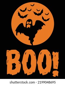 boo!Happy Halloween Shirt Print Template, Witch Bat Cat Scary House Dark Green Riper Boo Squad Grave Pumpkin Skeleton Spooky Trick Or Treat