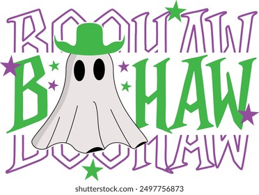 Boohaw, Halloween Cita Tipografía EPS Diseño de camiseta