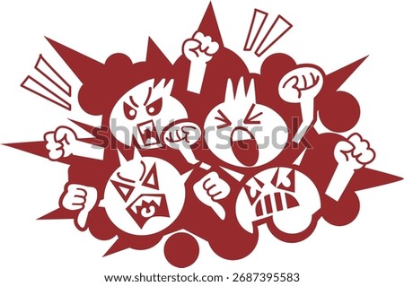 A booing illustration of protest and anger.