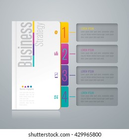 Book 3D digital illustration Infographic and icons vector can be used for workflow layout, diagram, annual report, web design. Business concept with 4 options, steps or processes.