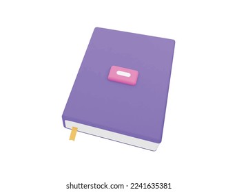 Dibujo del libro con icono del vector 3d estilo mínimo