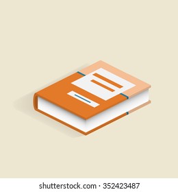 Book 3d vector isolated illustration. School book. Education, university. Book vector icons. Isometric style.