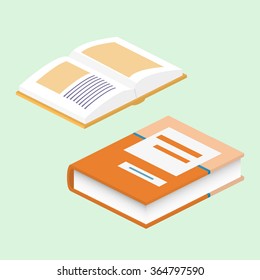 Book 3d vector isolated illustration. School book. Education, university. Book vector icons. Isometric style.