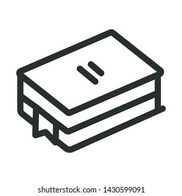 book 3d view - minimal line web icon. simple vector illustration. concept for infographic, website or app.