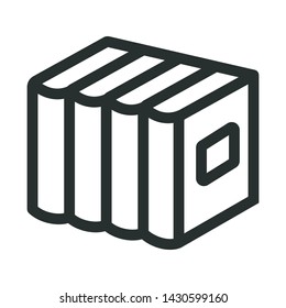 book 3d view - minimal line web icon. simple vector illustration. concept for infographic, website or app.