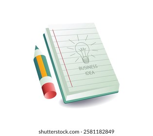 Book about business development ideas illustration