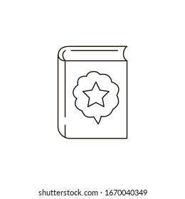 Book about celebrities line icon. Book genre. Pictogram for web page, mobile app, promo. UI UX GUI design element. Editable stroke.