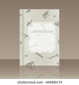 Book about the construction. Realistic image of the object with reflection