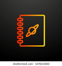 book about planets nolan icon. Elements of science set. Simple icon for websites, web design, mobile app, info graphics