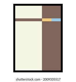 Book Abstract Geometric Wall Art. Mid Century Illustration in Minimal Style for house Decoration Background. Shape Art Set of soft color painting in boho style. poster template layouts.