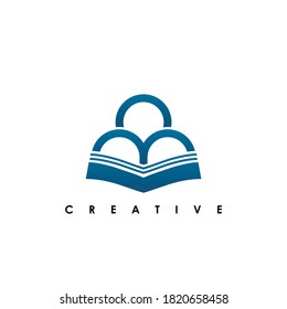 Diseño de la plantilla de iconos del logotipo de resumen de libros en la ilustración del vector
