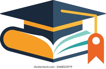 a book and an academic hat vector art illustration (1)