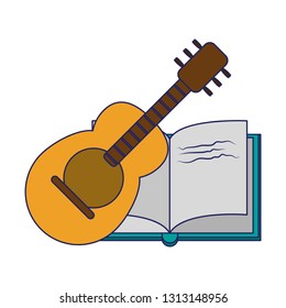 book and acoustic guitar