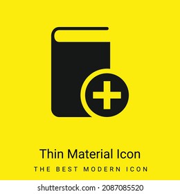 Book With Add Button minimal bright yellow material icon