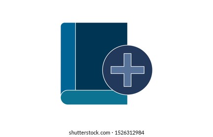 Book add icon, isolated on white background