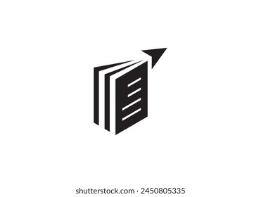 book with airplane logo. tour education icon vector design